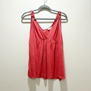 UMGEE • Women’s NEW Coral Knotted Tank Babydoll Style Polyester Spandex Size M